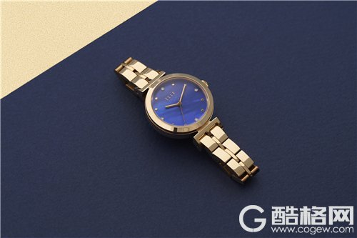 elle法式钢带潮流女士腕表玫瑰金,法式优雅腕表