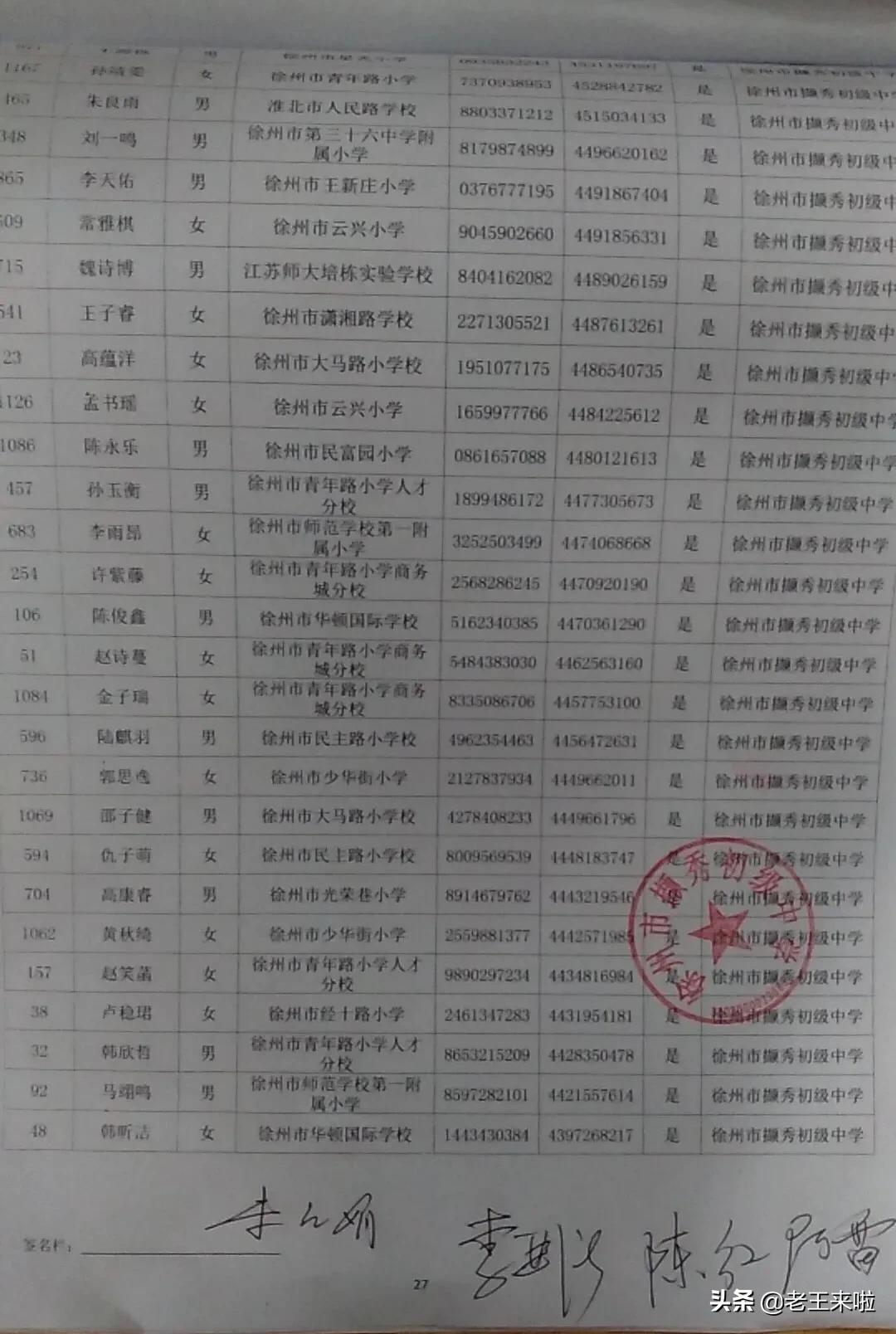 徐州撷秀初级中学2024年招生计划,撷秀初中录取名单