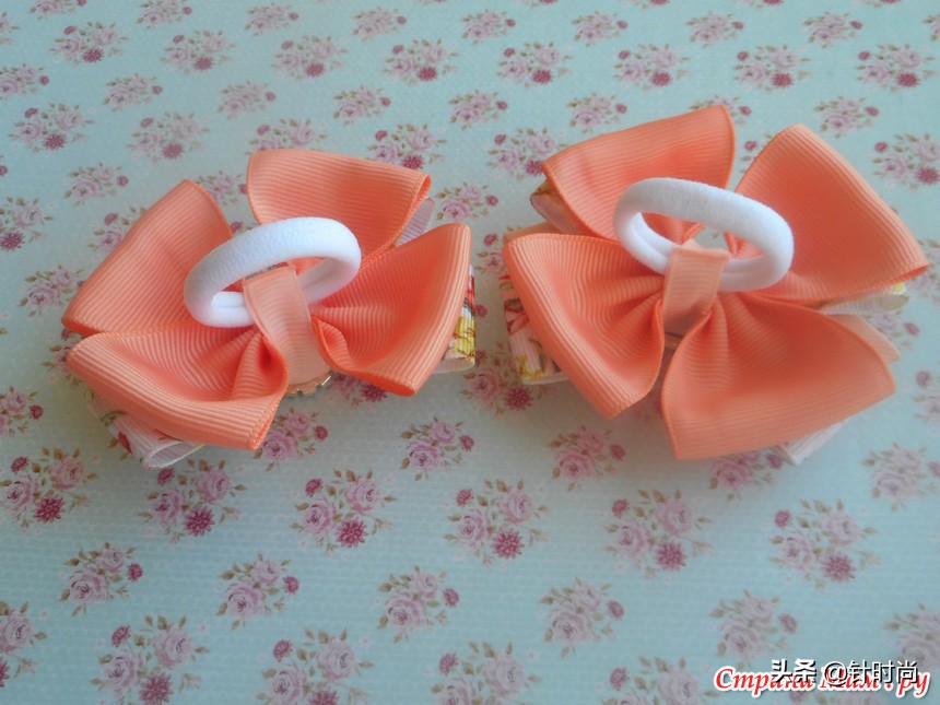 丝带儿童头花蝴蝶结手工制作过程,丝带蝴蝶结头花制作教程