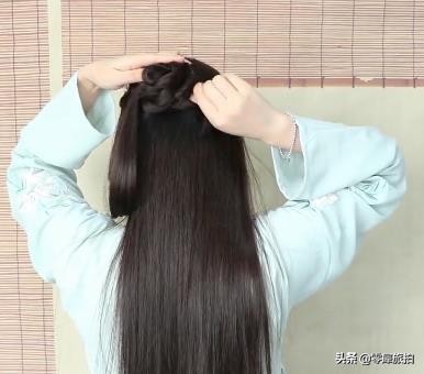 明制汉服无发包编发,适合汉服的半披肩发的编发教程