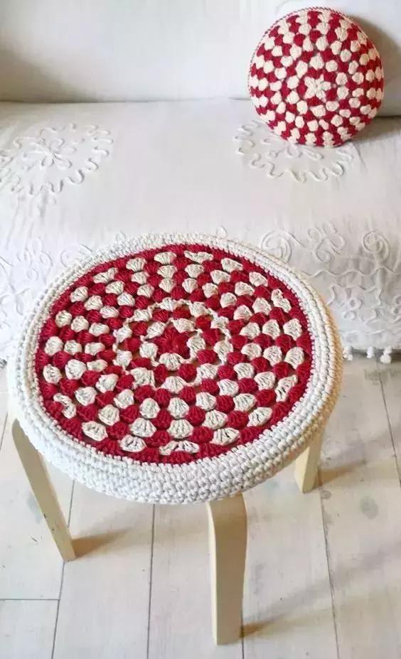 钩针汽车坐垫的编织教程,方形椅子坐垫钩针教程