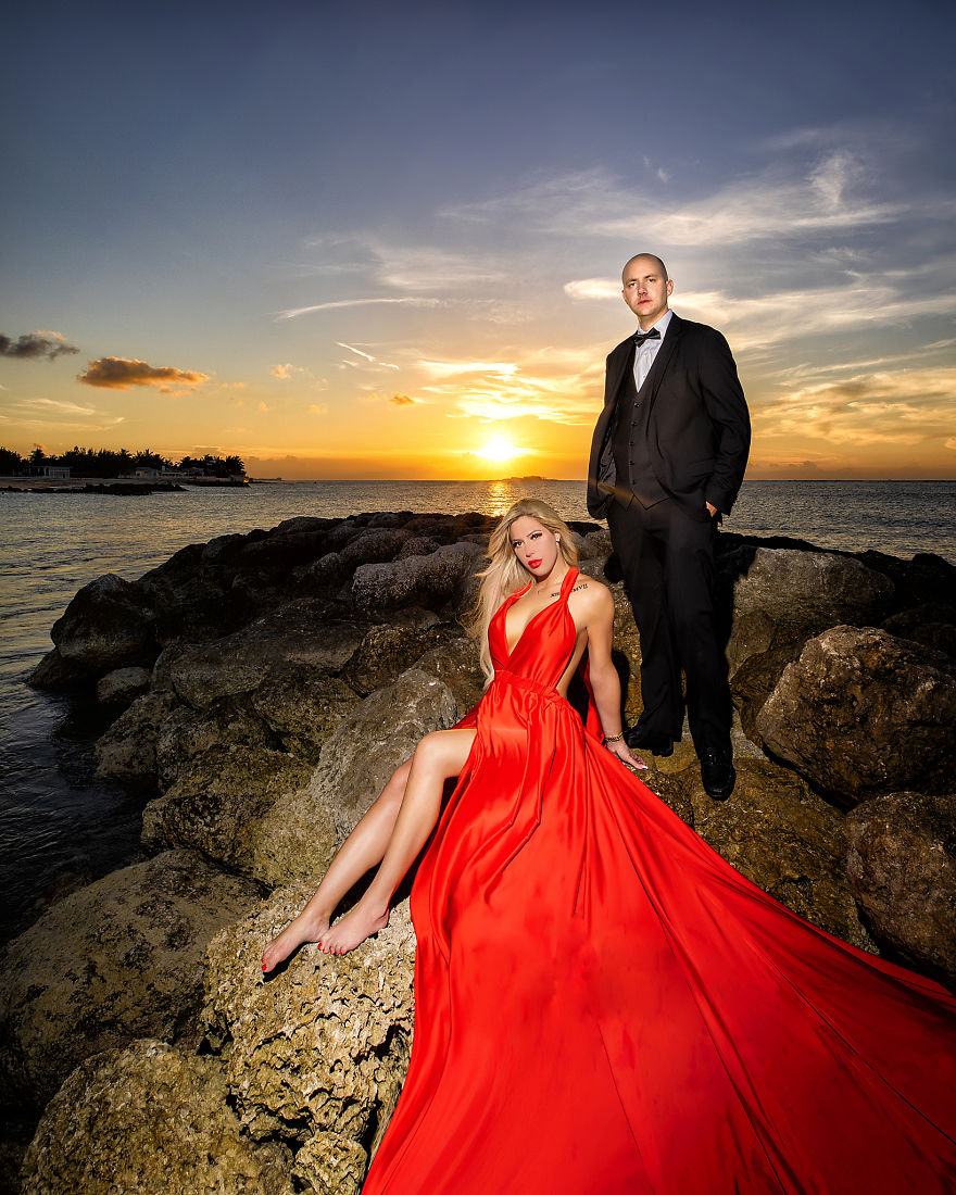 国外夫妻浪漫的爱情婚纱照,带你看看异国的风景