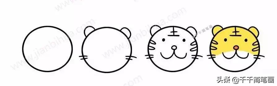 超级可爱的简笔画动物头像,呆萌小动物头像图片简笔画