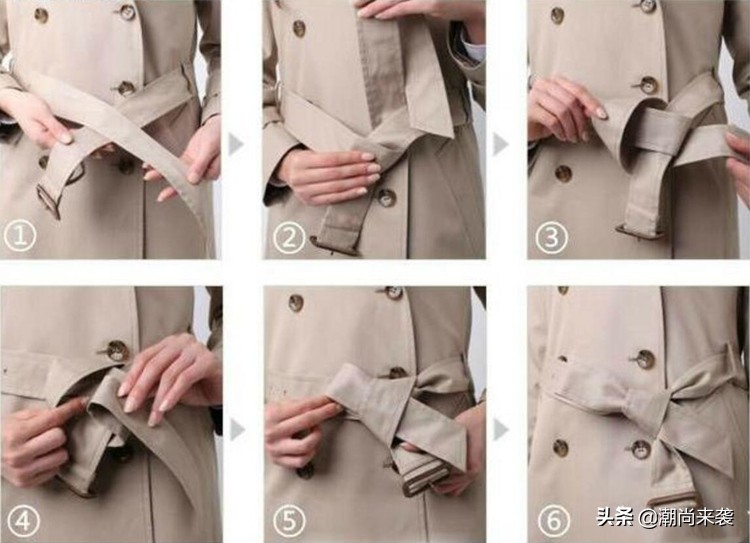 大衣腰带后面打结方法不要蝴蝶结,大衣蝴蝶结系法简单易学