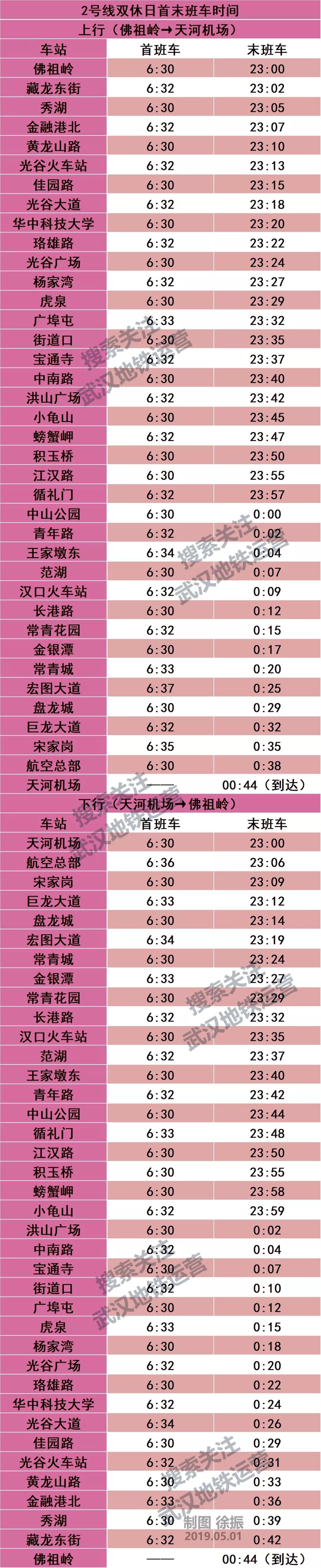 武汉武昌火车站地铁时刻表,武汉地铁一号线运营时刻表
