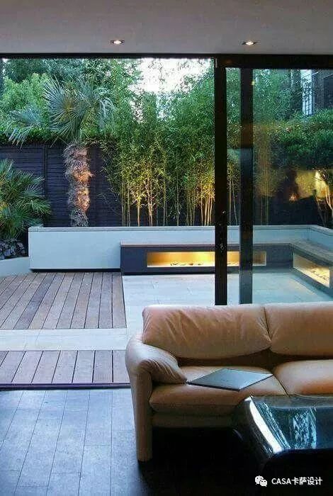 室内玻璃隔断庭院效果图,下沉式庭院玻璃隔断