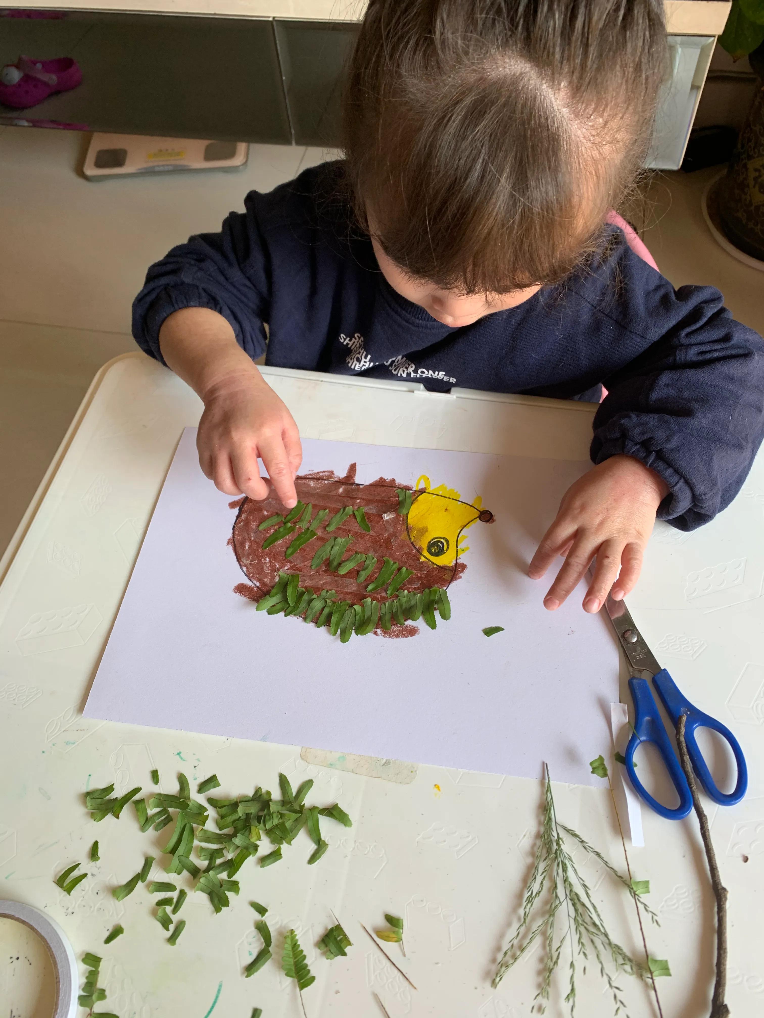 用树叶和花朵做一幅美丽的画,用银杏树叶做一幅简单漂亮的画