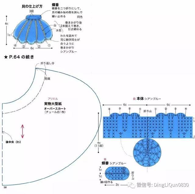 钩针风铃吊坠编法教程,迪士尼公主挂件钩织教程合集