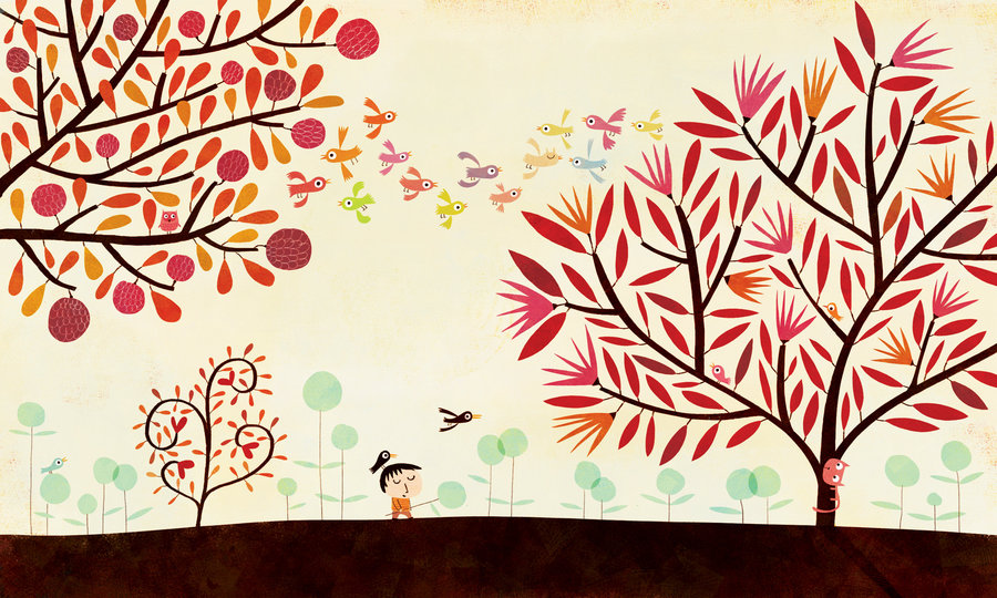 超有爱儿童插画临摹集,充满童趣的节日插画作品