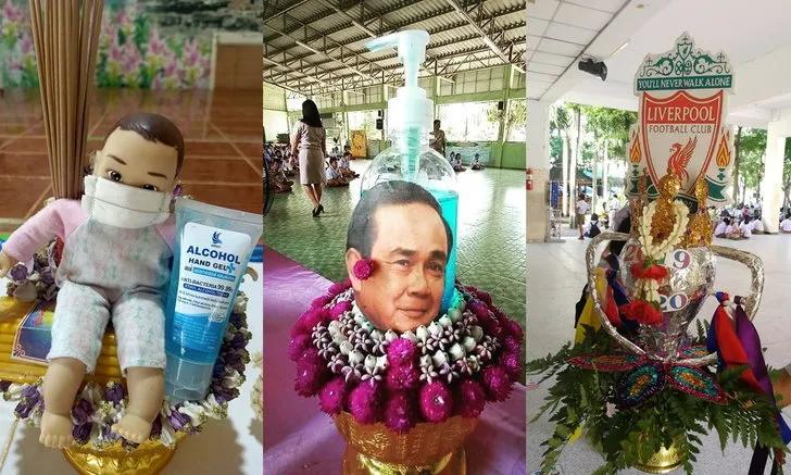 疫情之下的拜师节，泰国学生将“花盘”玩出了新花样