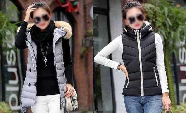 冬天时尚白色羽绒马甲穿搭,时尚百搭高档羽绒马甲穿出气质
