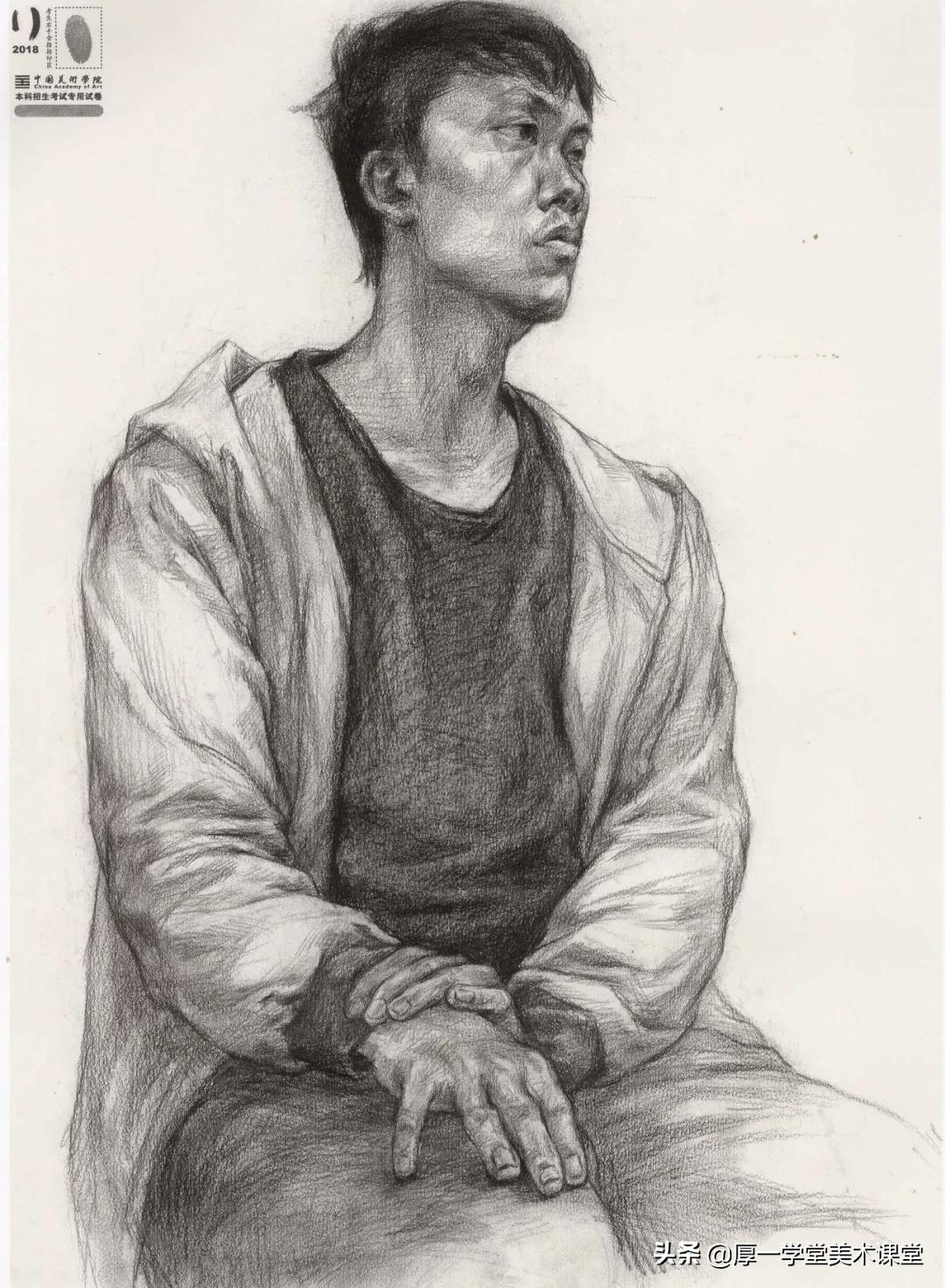 中国美院高分卷2020素描试卷,中国美院素描作品欣赏
