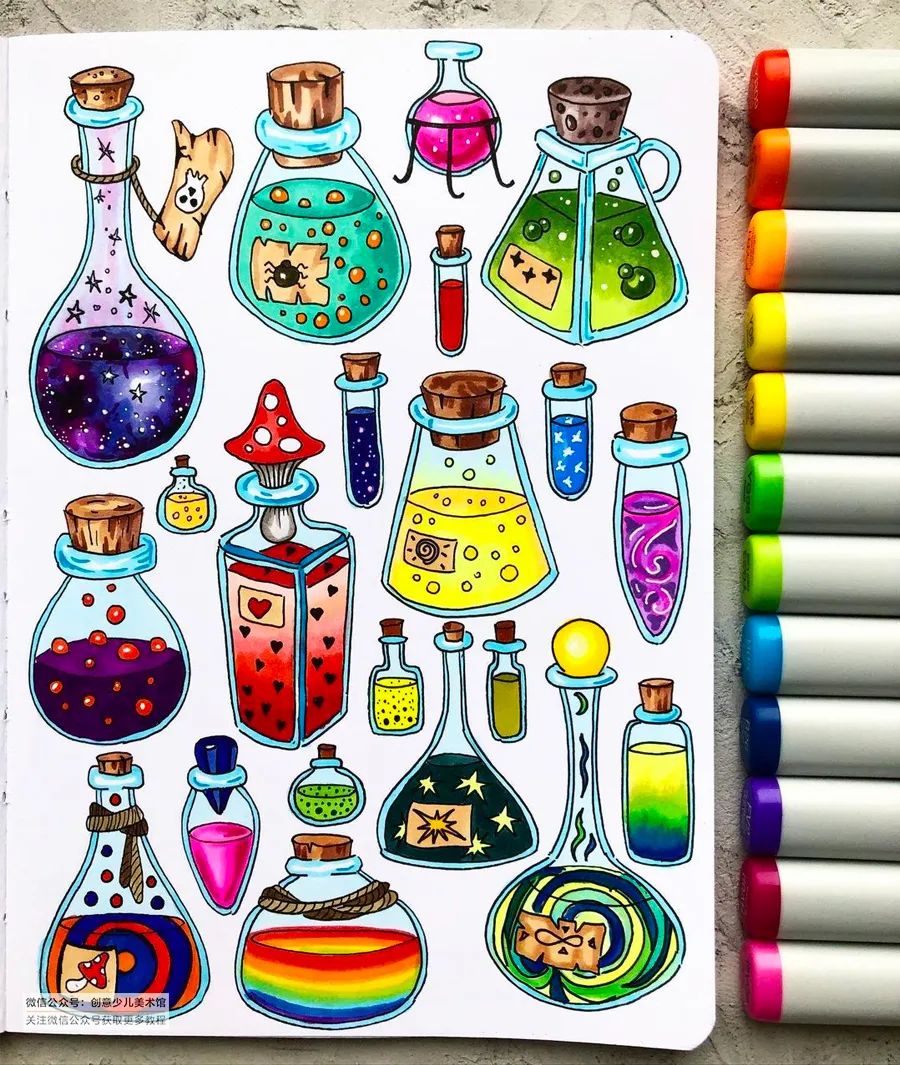 马克笔绘画背景简单,马克笔绘画简单素材