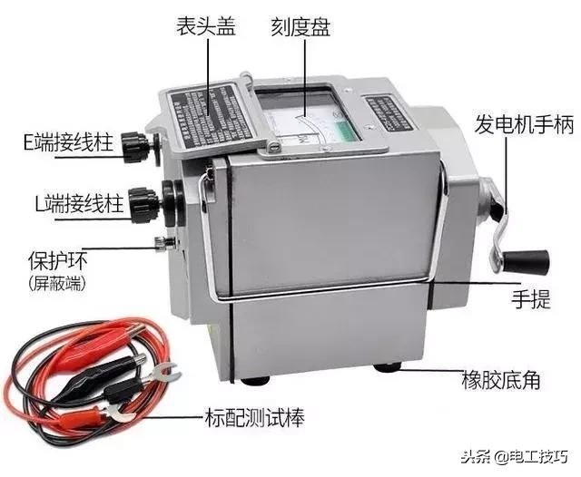 电工实操兆欧表的使用,电工摇表测绝缘电阻的使用方法