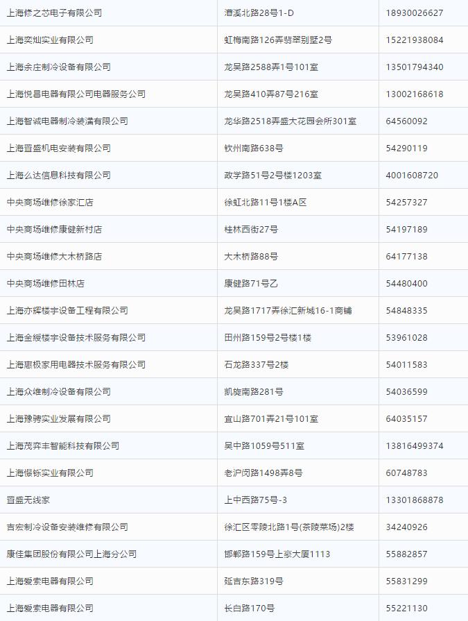 上海家电24小时上门维修价格表,上海阿兵家电维修电话