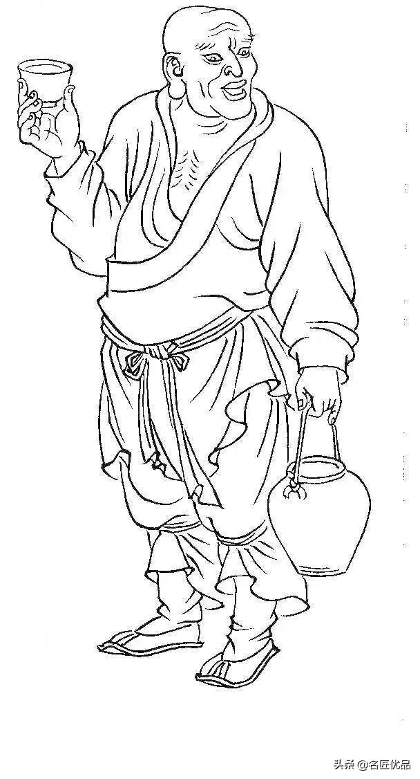 降龙罗汉白描图高清图片,十八罗汉白描图高清图片