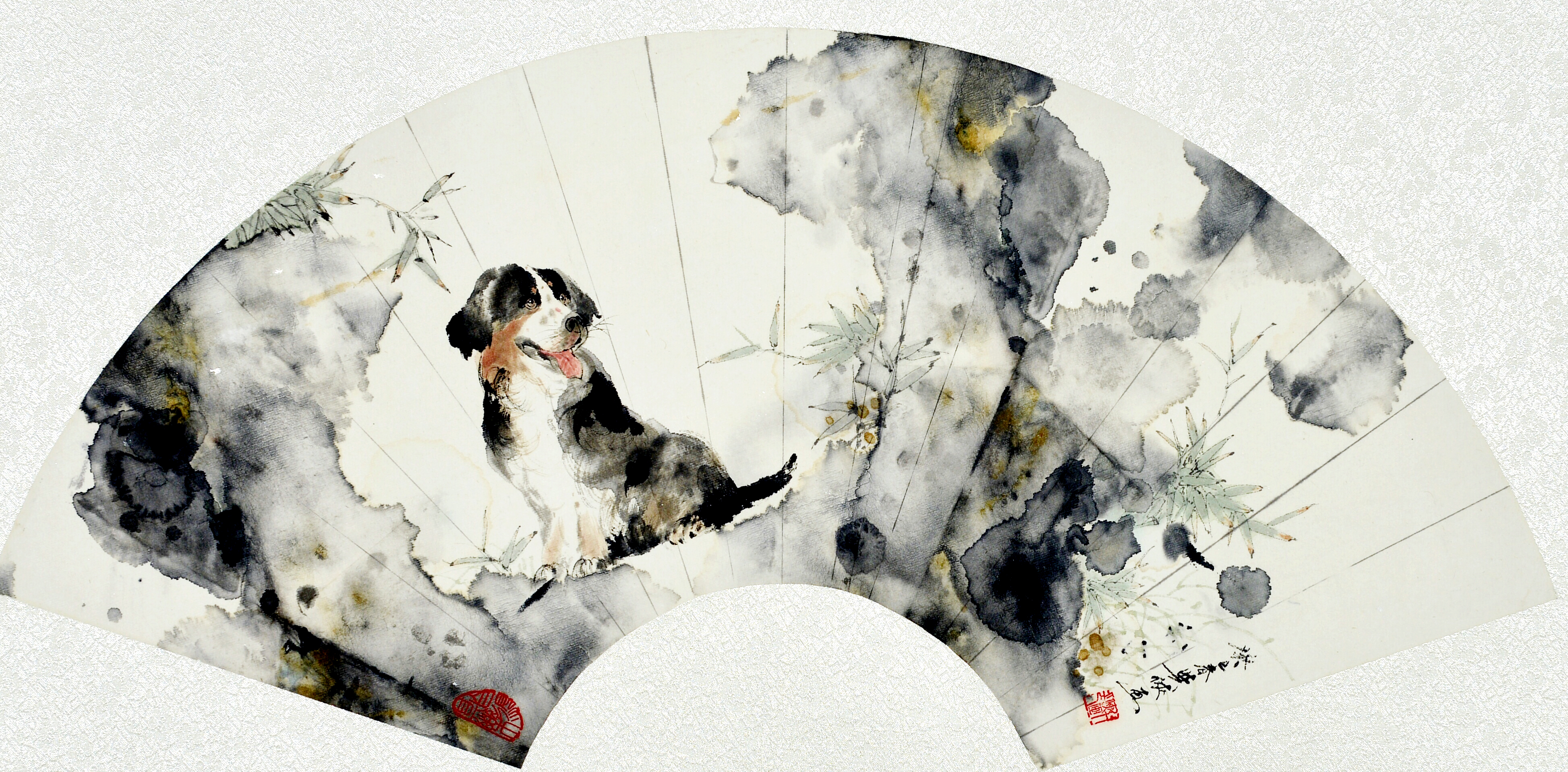 国画黑狗写意画欣赏,名家画狗的作品欣赏