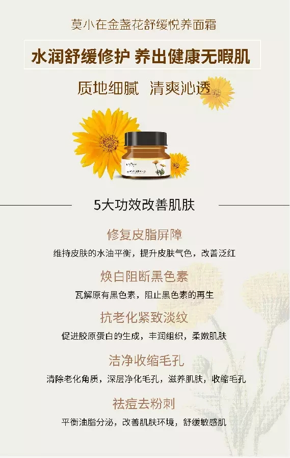 一个关于金盏花的美丽故事--莫小在金盏花舒缓悦养面霜