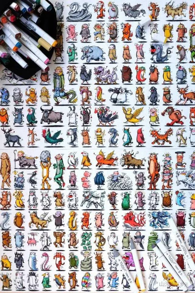 90后插画师画鬼,90后插画师山海经神兽
