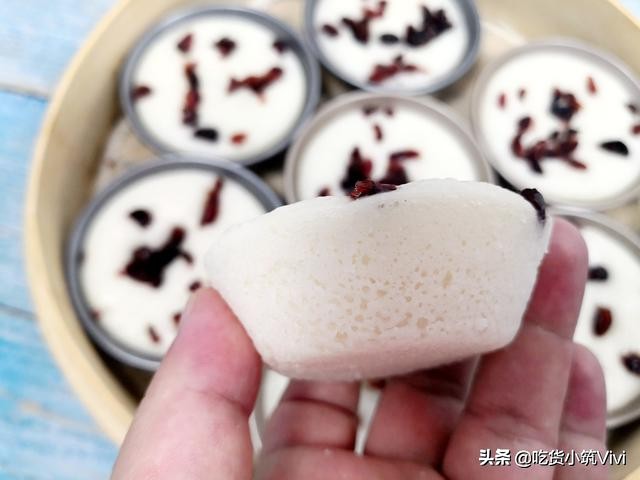 婆婆做的糯米发糕,不用手和面做暄软发糕