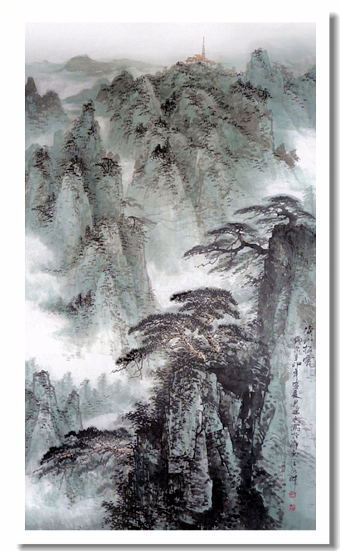 尹延水山水画作品,苏州市水墨山水画