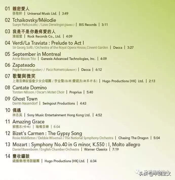 「听.荐不同」没这些试音金曲，怎能试出器材好坏,《原音精选》