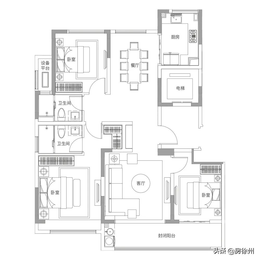 徐州鼓楼区绿城诚园110户型,徐州天宸和绿城诚园哪个好