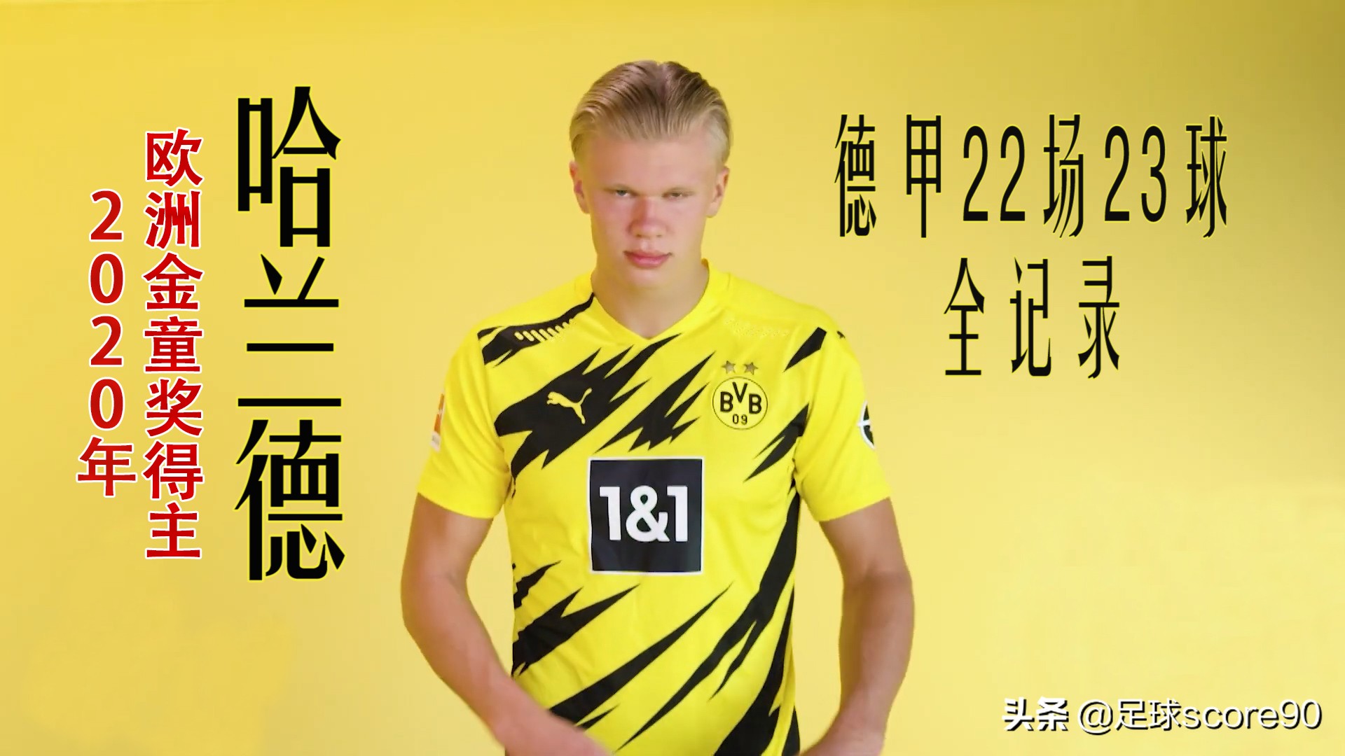 哈兰德金童奖颁奖典礼视频,哈兰德欧洲金童奖