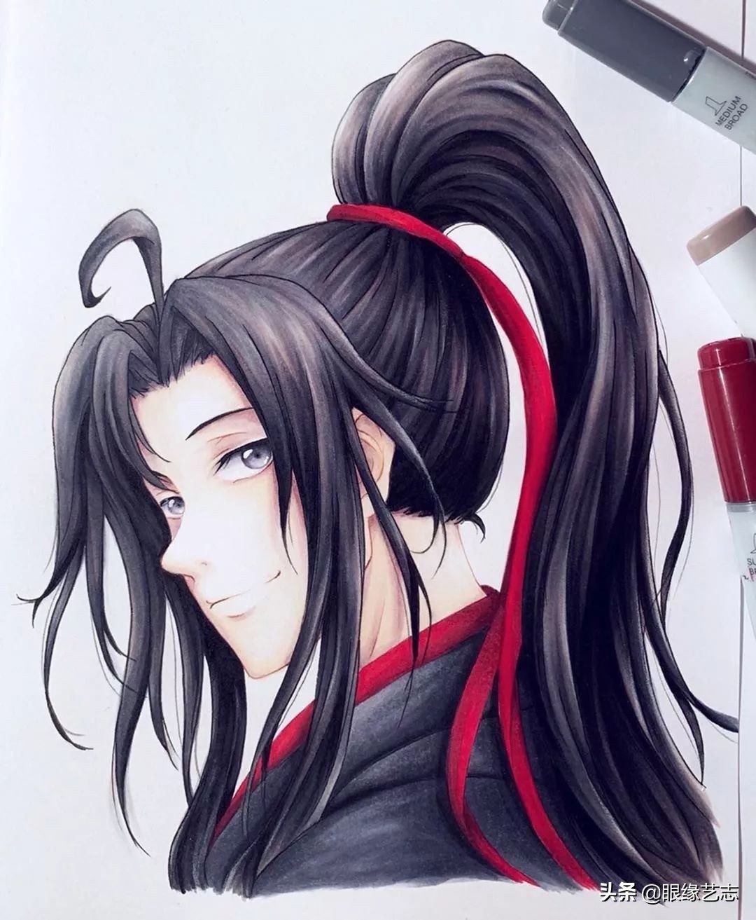 用touchmark马克笔画动漫人物,马克笔手绘动漫人物女生临摹素材