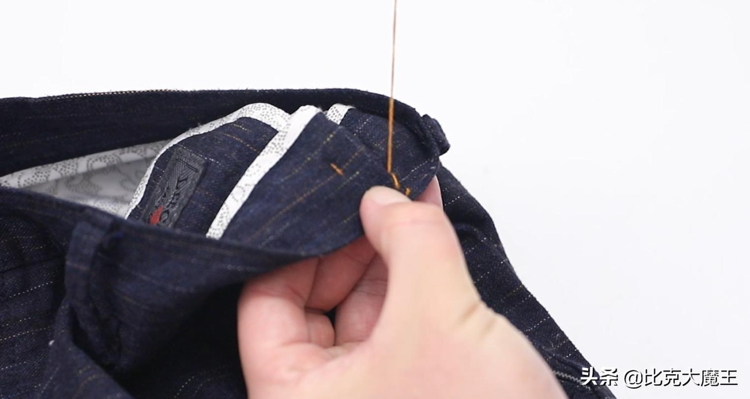 裤子收腰小妙招不用改,裤子裤腰大了怎么收小点