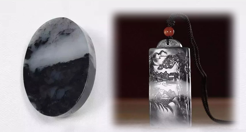 水墨玉与乌鸡种翡翠的区别,翡翠乌鸡和青花区别图解
