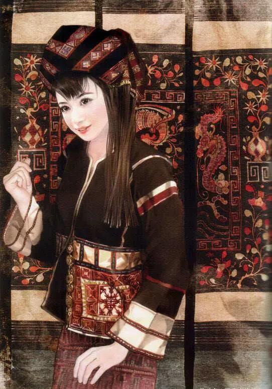 五十六个民族五十六枝花画,五十六个民族人物画高难度