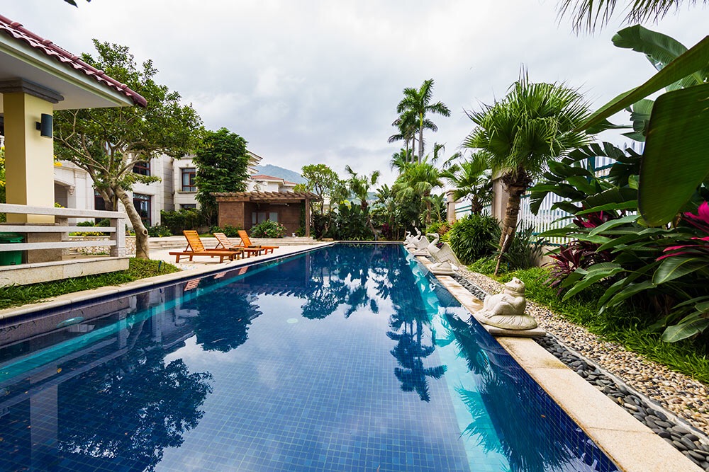 园林景观设计别墅全套,现代风格别墅庭院景观全景