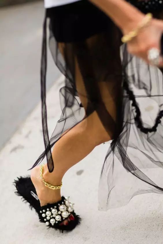 珍珠气质鞋子,小香风珍珠鞋子