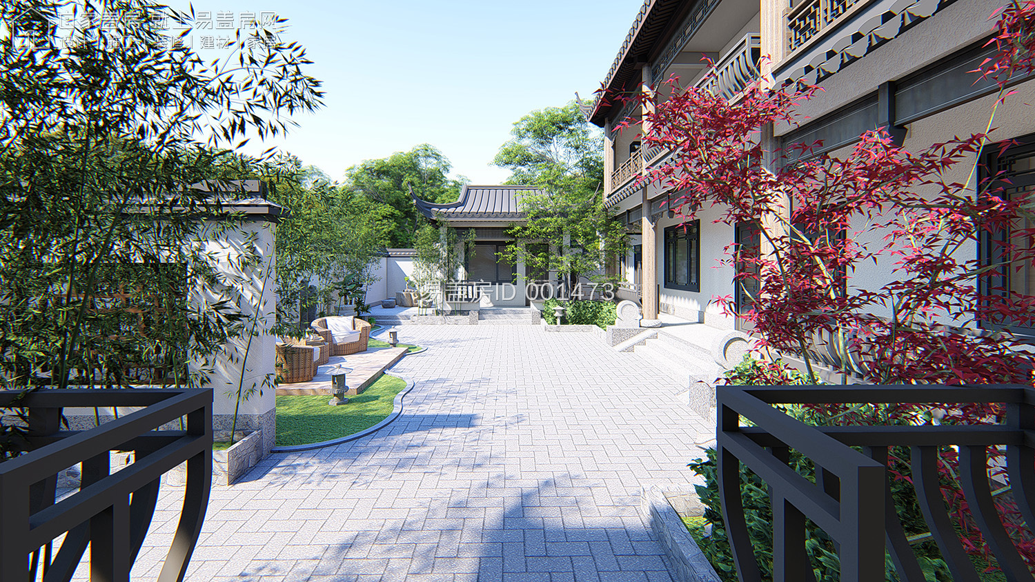 最牛中式四合院设计图及效果图,中式二层四合院永不过时