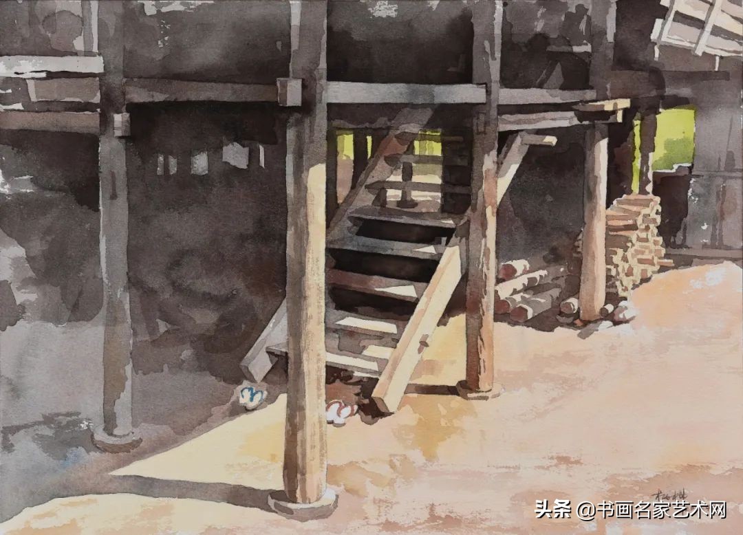 杨柳水彩画教程,关于杨柳的水彩画画作品