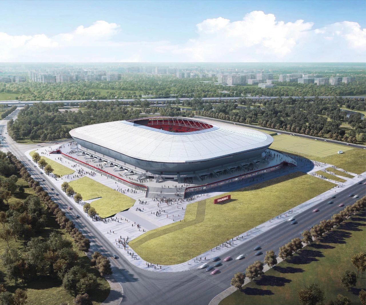 上海国际足球场建设,浦东专业足球场钢结构剖面图