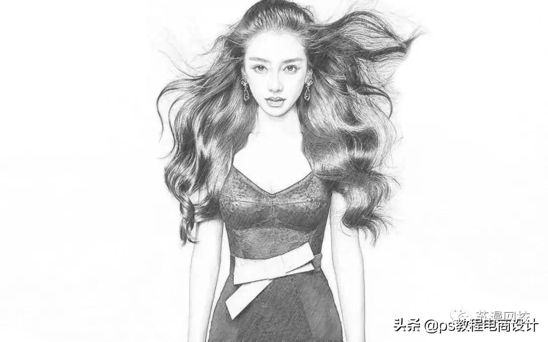 ps怎么把爱豆的照片变成素描画,ps图片变成彩色素描画