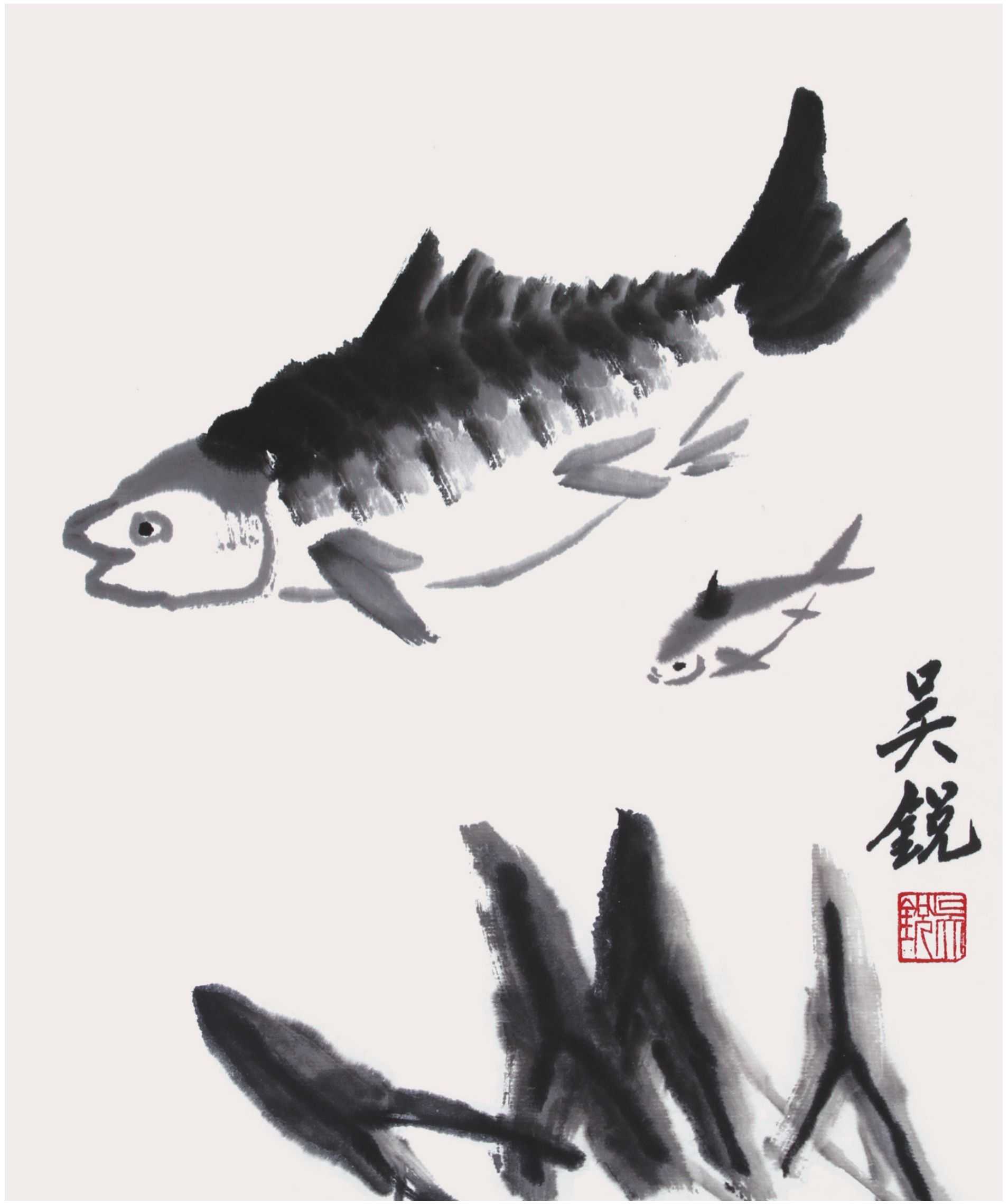 草鱼不会画？那是你没有学会这几点画法，学会几分钟画《鱼乐图》