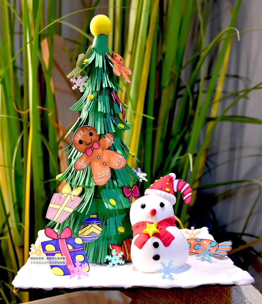 小雪人儿童画创意美术,小雪人儿童画激萌