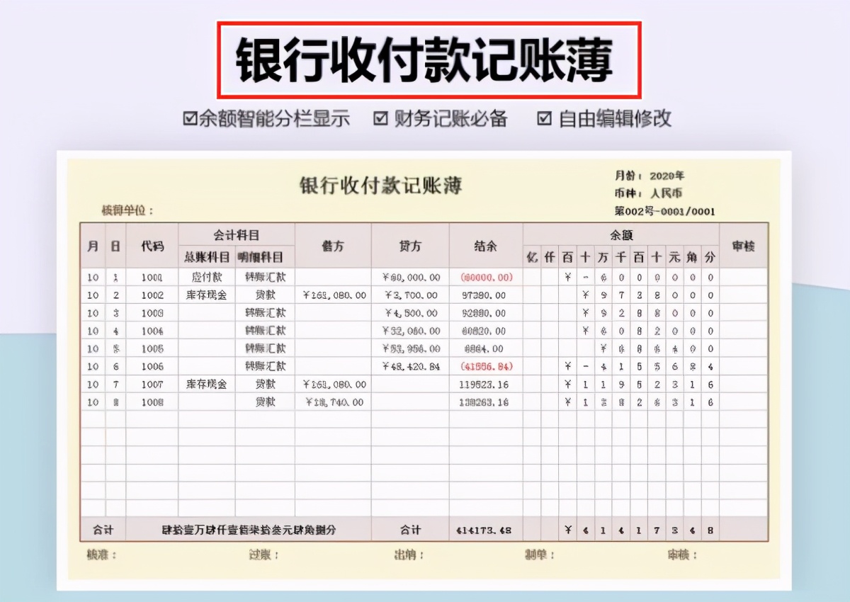20份常用excel财务报表模板,会计每日报表模板