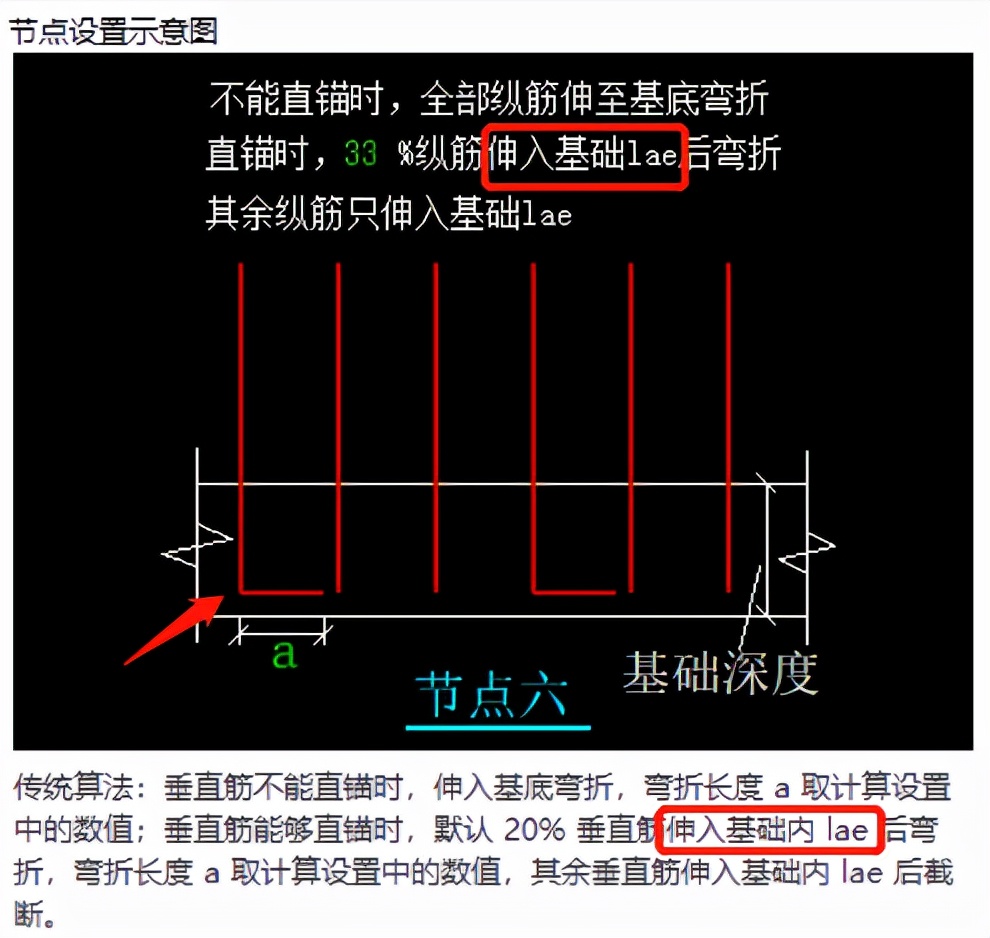 软件基础墙插筋，节点隔二下一正确吗？