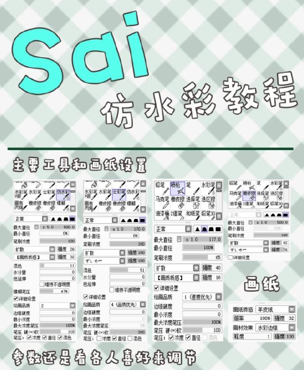 sai怎么画出水墨效果,sai水彩画笔怎么设置