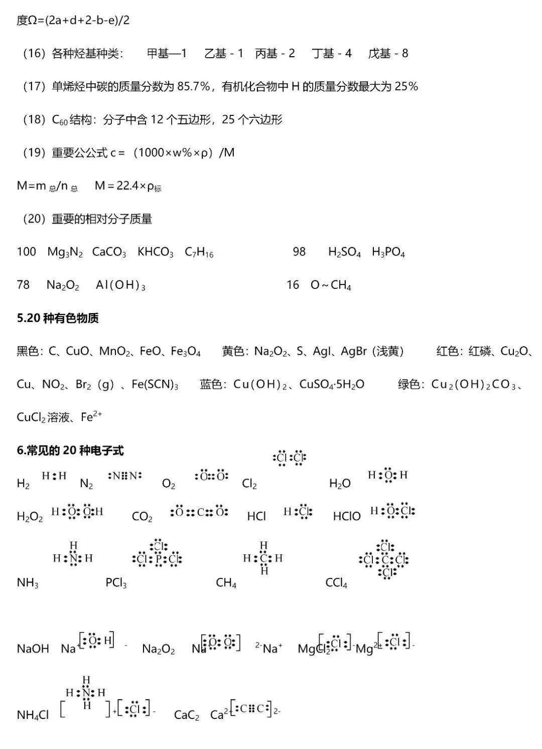 2020化学高考题讲解,高考化学题五十个知识点