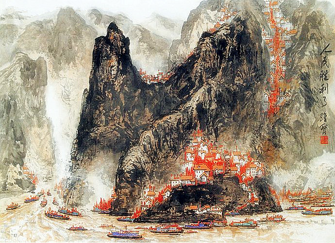 古香古色山水画,岭南风景国画
