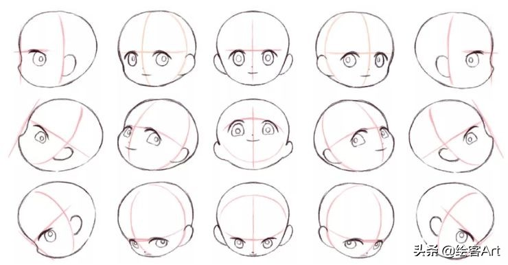 萌值爆表的Q版人物脑袋画法全解析，你确定不来pick一下？