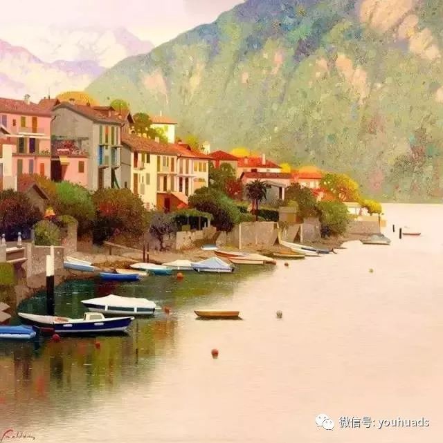 鲍勃罗斯的风景画,意大利画家fulviorinaldi水彩风景