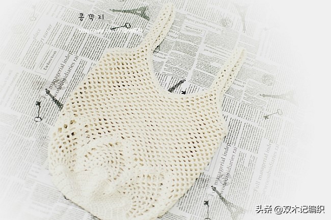 钩针网格购物袋图解,菠萝花钩针蛋袋