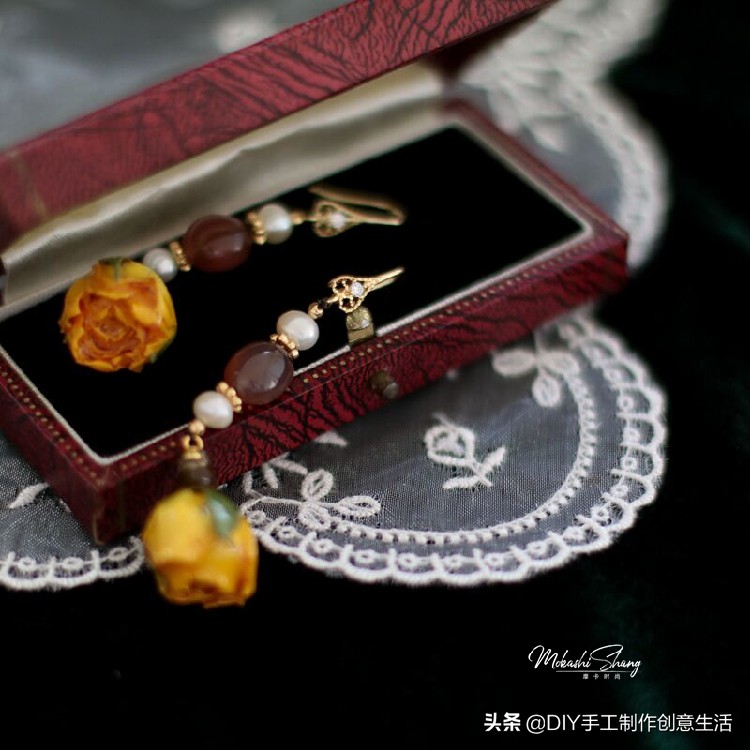 永生花首饰手工diy制作,制作永生花首饰