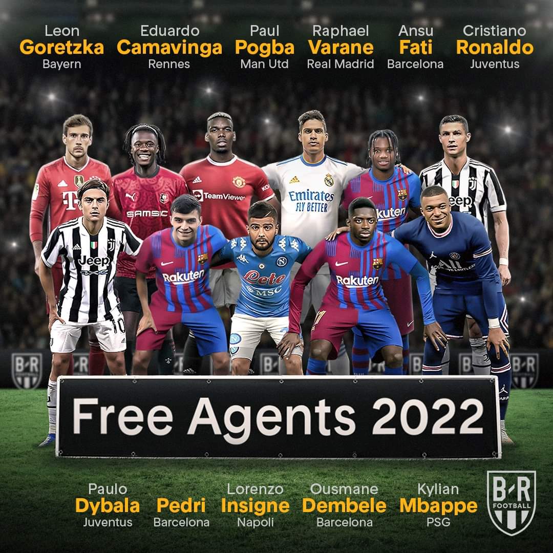 【2022年是个自由身大年,这“11”个人组队就能拿欧冠。】